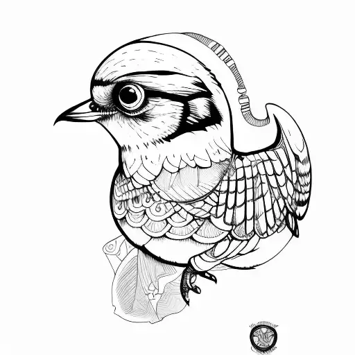 Jaybird Line Drawing