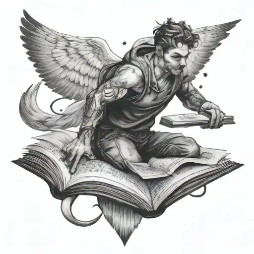 Man Coming Out Of Book And Merging With The Universe