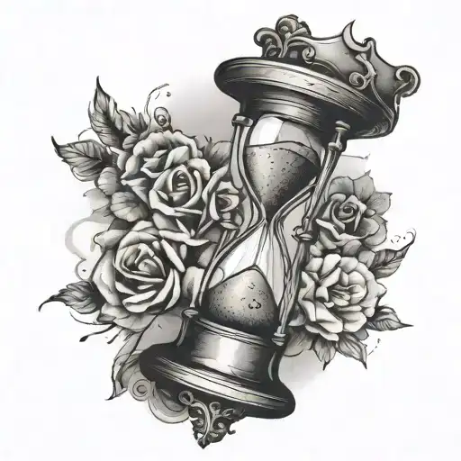 Hourglass With A Cross Threw It