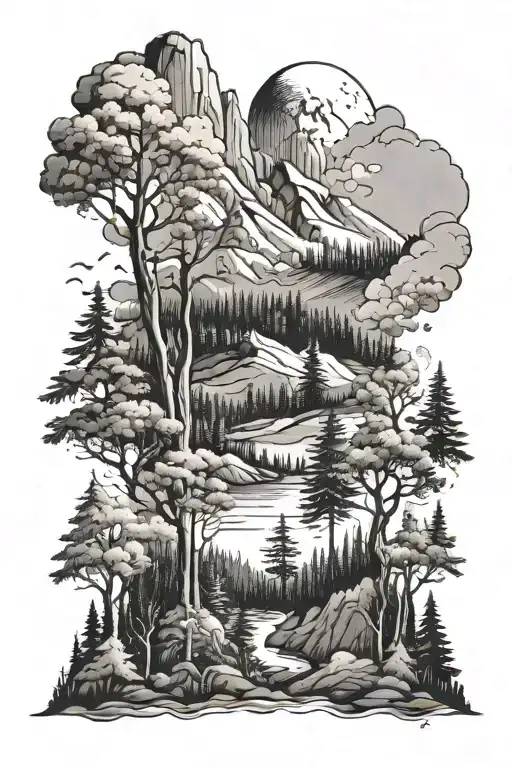 Forest And Mountains Inside