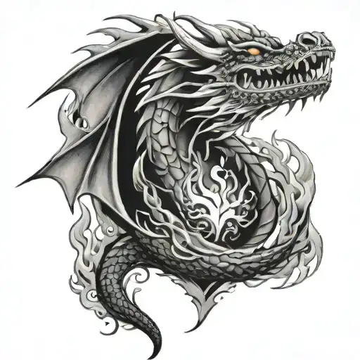 Dragon Breathing Fire Hearts