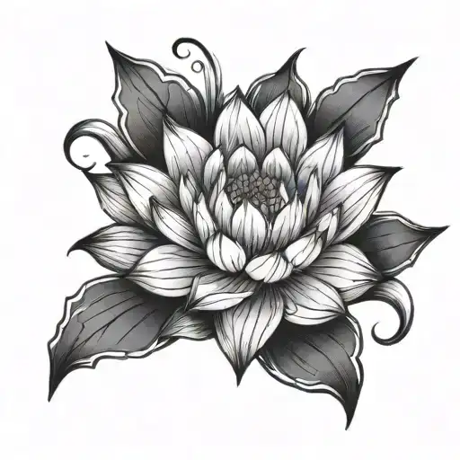 Spine Tattoo Lotus Followed By Unilome And Other Symbols