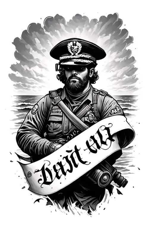 Tattered Coast Guard On Arm Sleeve