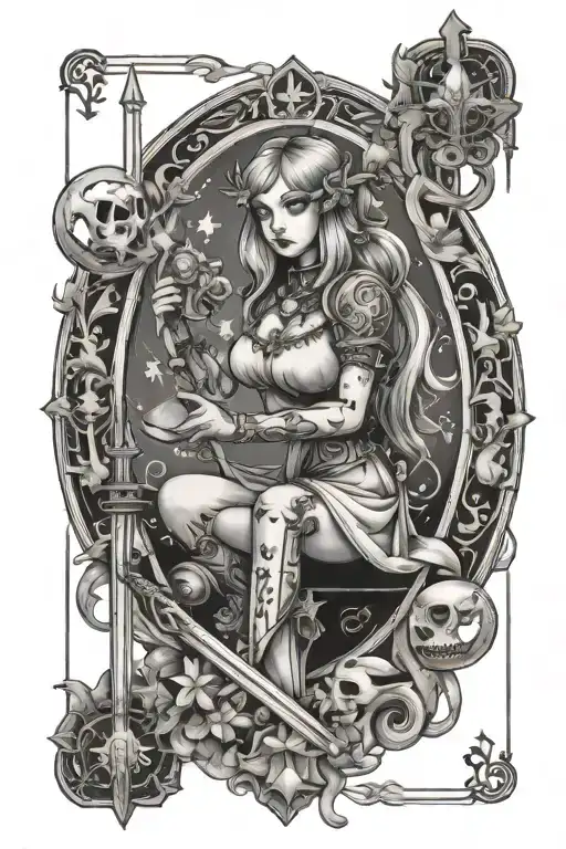 Tarot Card Featuring Magical Girls Weapons