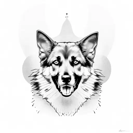 Face Dog German Shepherd