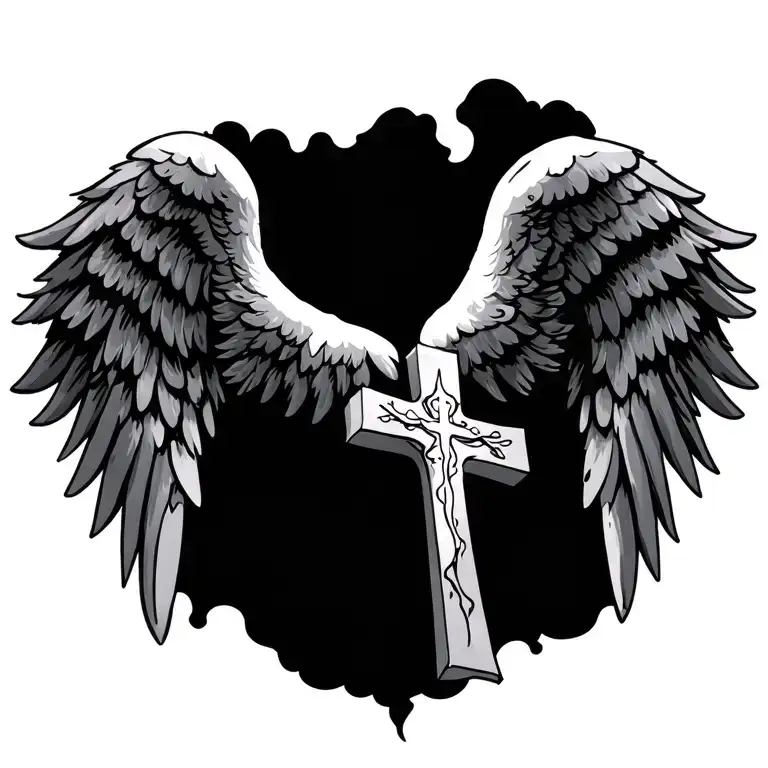 Christian Wings And Cross