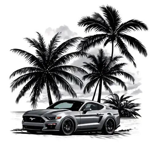 S550 Mustang Kauai Palm Tree Background Shoulder Placement