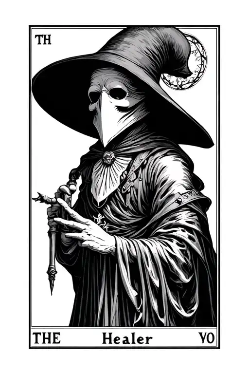 Plague Doctor Tarot Card The Healer