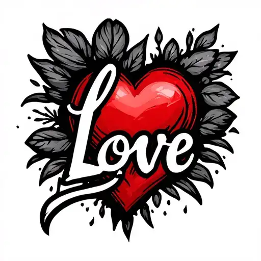 Love Word Integrated With Army's Heart Symbolizing Love