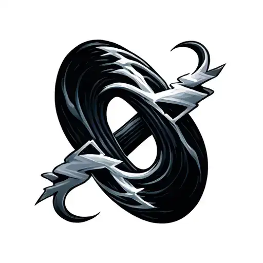 An Infinity Symbol Where One Loop Is A Wave And The Other Is A Lightning Bolt