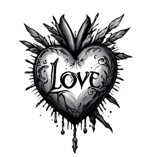 Love Word Integrated With Army's Heart