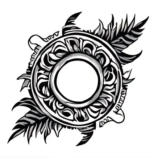Samoan Tribal Design With A Empty Circle In The Middle