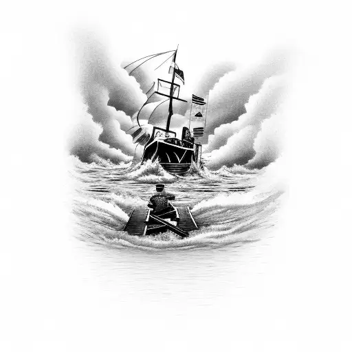 A Mariner Steering A Boat Through A Bayou Filled With Fish