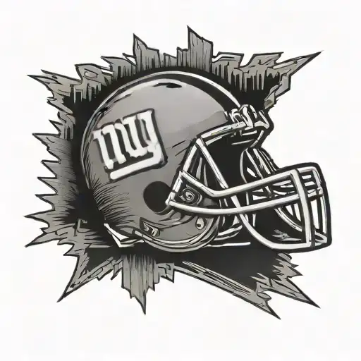 A Silhouette Of The New York Giants Logo With A Country Music Theme Incorporated