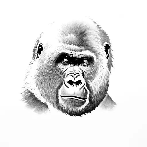 M And T Letters With Gorilla And Wolf