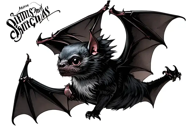 A Flying Bat From The Side View