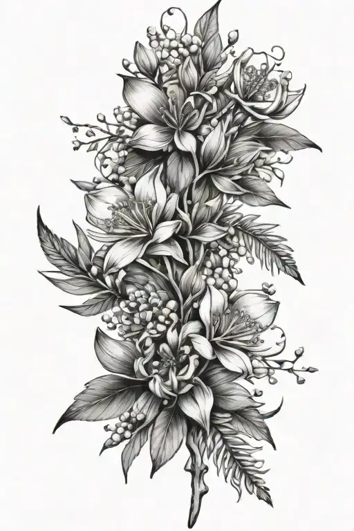 Australian Native Flowers Intertwined