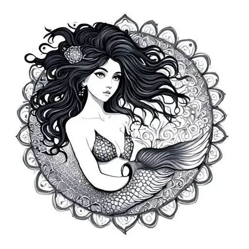 Mandala With Mermaid