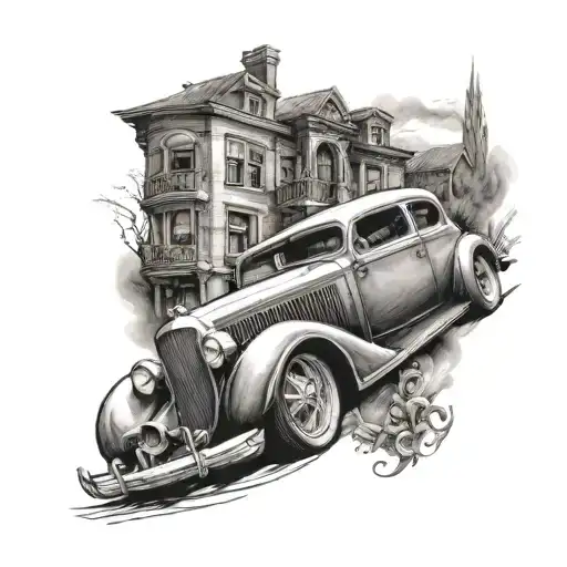 Oldies Car Scene Inspired