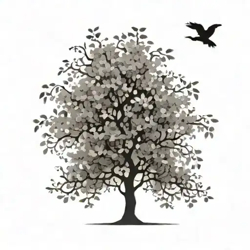 Apple Tree Silhouette