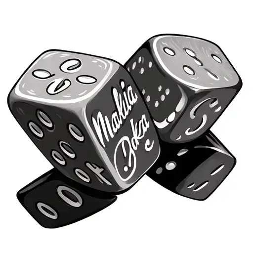 Two Dice Intertwines With Malia And Dakota Names