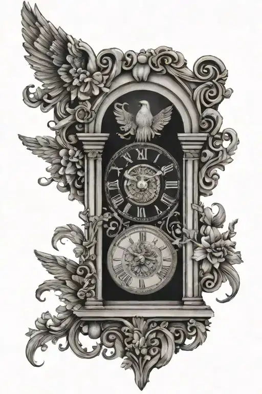 Pearly Gates With Roman Clock Embedded