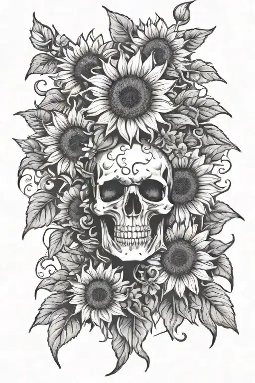 Death Tribute Tattoo For Mom With Sunflowers Growing