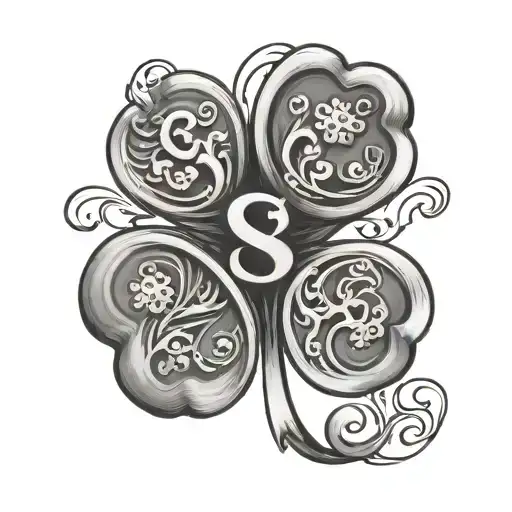 Four Leaf Clover With Letter S And Number 8