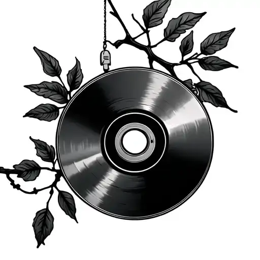 Cd With Bb Hole Hanging By Fishing Line From A Branch