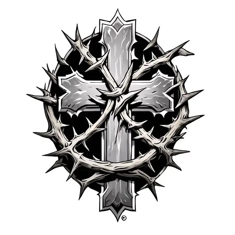 Cross And Thorns Wrapped