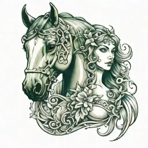 Green Goddess Eirene And A Baby Horse