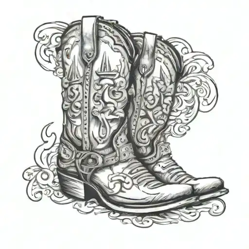 Cowboy Boots Romen Numerals Representing Important Dates