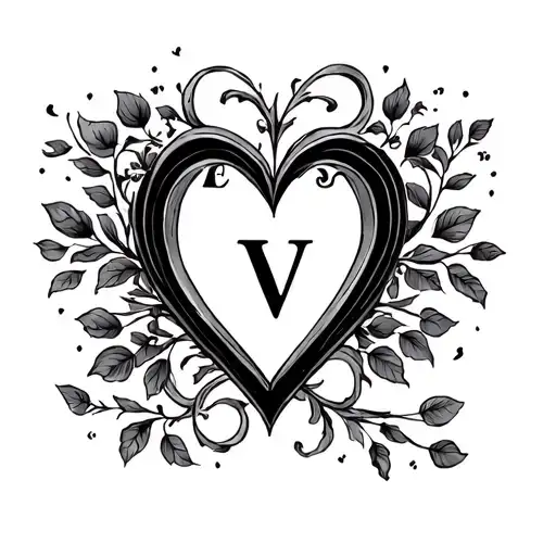 Love Heart And Family Initials E V Y