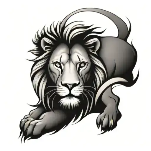 Astrological Leo Symbol Combined With Lion