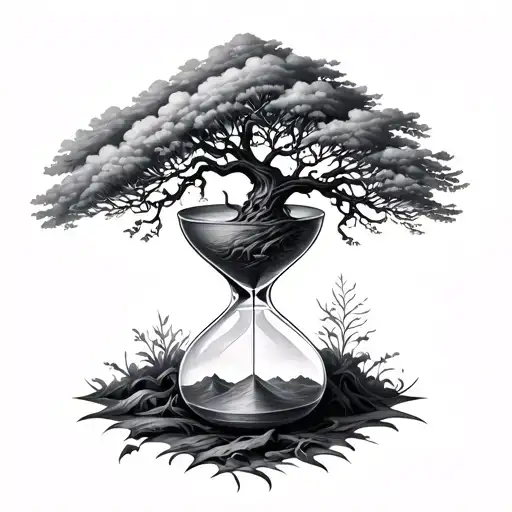 Hourglass With Tree Wrapped Tightly