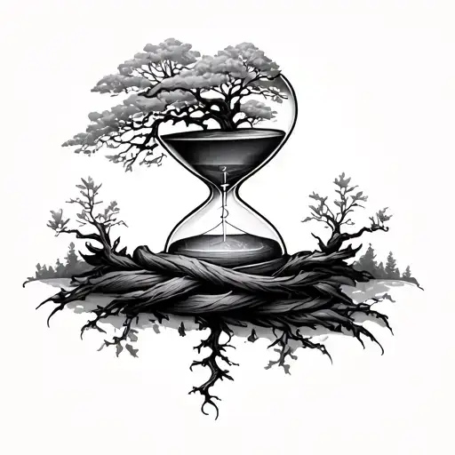 Hourglass With Tree Wrapped Together