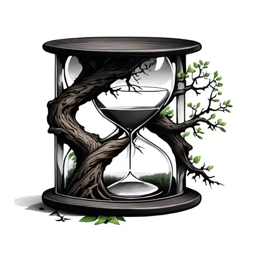 Hourglass With Tree Wrapped Tightly