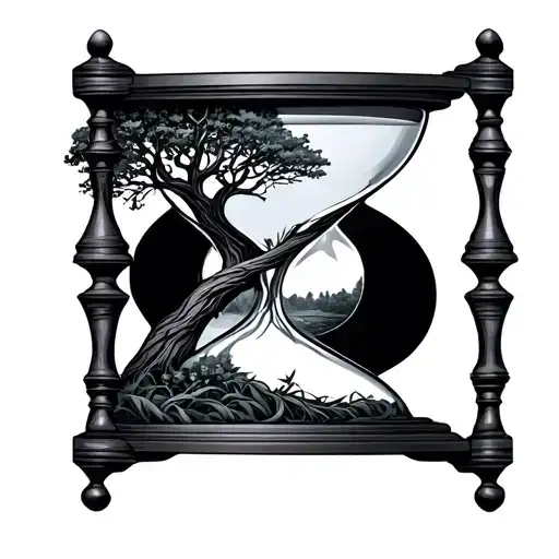 Hourglass With Tree Wrapped Tightly