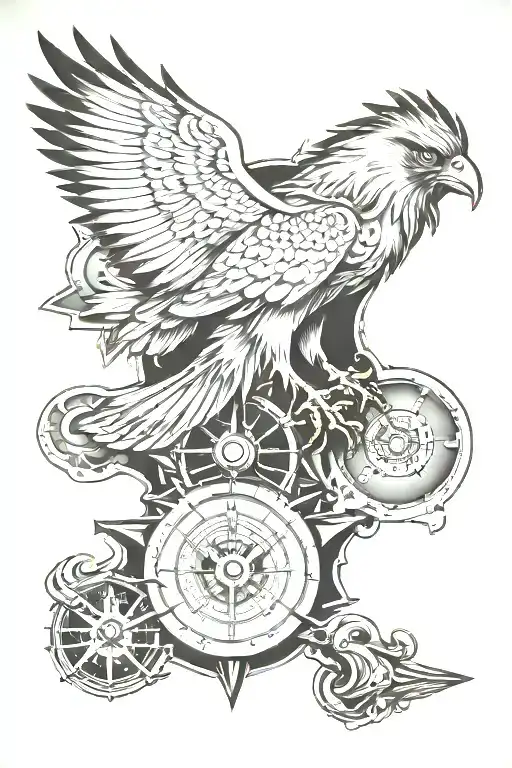 Steam Punk Falcon Compass