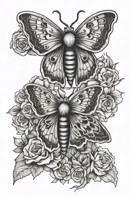 Death Moth Tattoo With Dark Angel