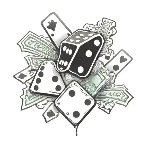 Cross Money Cards Dice Money Clouds