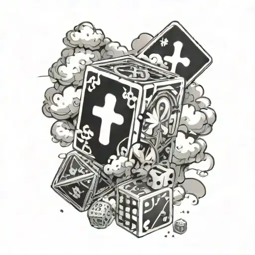 Cross Clouds Cards Dice Money