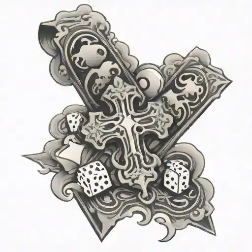 Cross Clouds Cards Dice Money Arm Sleeve