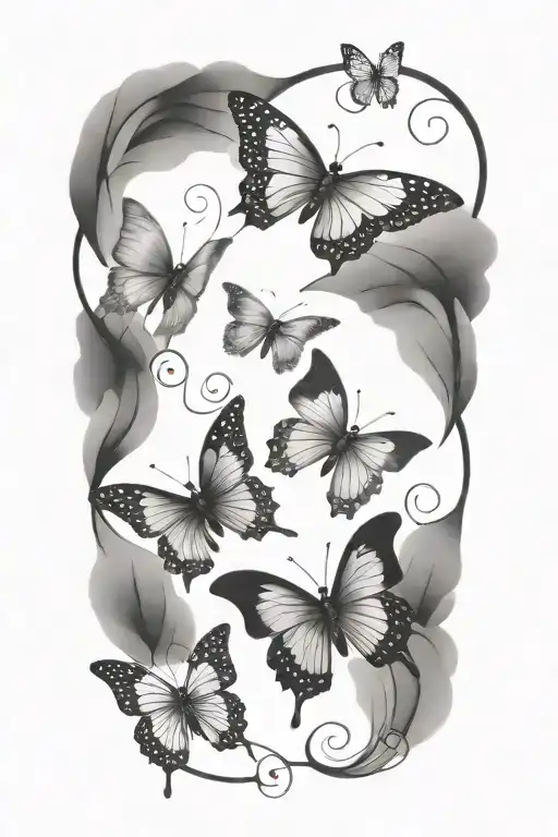 Butterflies Flying Together