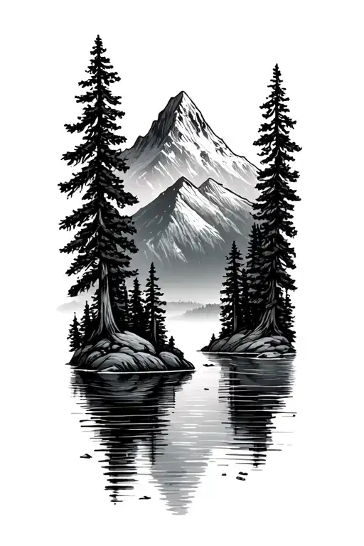 Mountain Trees Lake