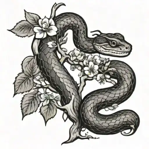 Snake And Apple Tree