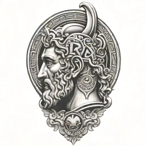 Stoic Philosophy Symbols Mixed With Roman