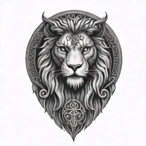 Stoic Philosophy Symbols Lion Owl Scales Greece Style