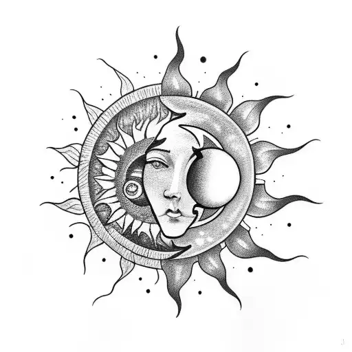 Sun And Moon And Flower