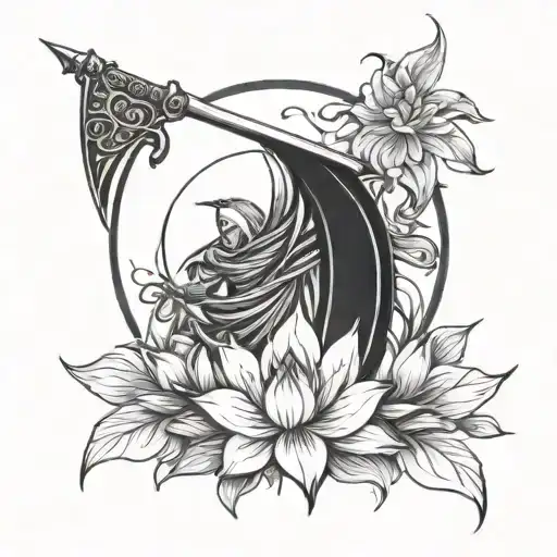 Scythe And Lotus Shoulder